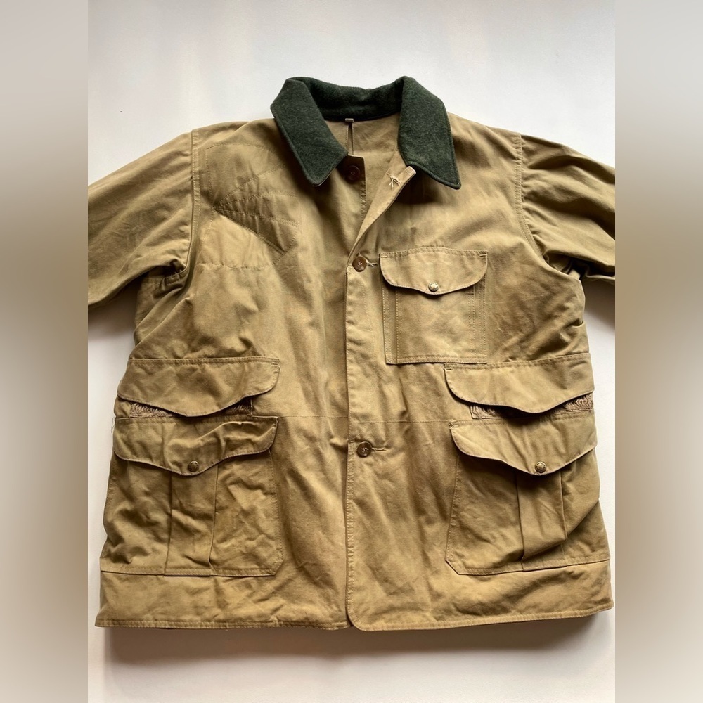 VINTAGE Tin Cloth Waxed Filson Field jacket size 50 XXL